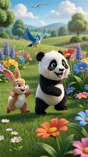 Cute Panda Eats Bamboo | Educational Animal Video for Kids | KiddoodleToon