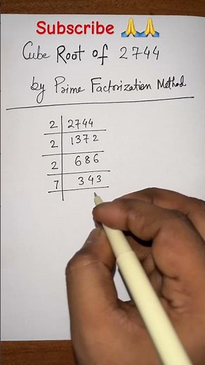 Cube Root of 2744 by Prime Factorization Method #maths #mathtricks