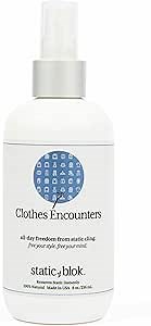 Static Blok Anti-Static Spray for Clothes - Instantly Eliminate Static Cling, Flyaways, and Shocks from Clothes, Fabrics, Linens, Blankets & Rugs- All-Natural Formula - Lasts All Day- 8oz