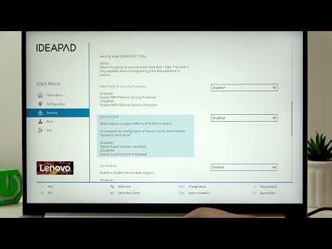LENOVO IdeaPad Slim 5 — 如何启用或禁用 AMD Platform Security Processor 功能