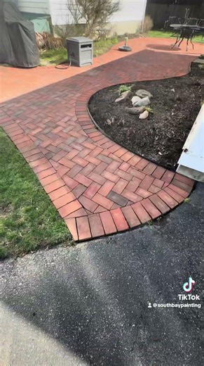 Brick Patio Cleaning in Bay Shore NY Satisfying Transformation #pressurewashing #powerwashing