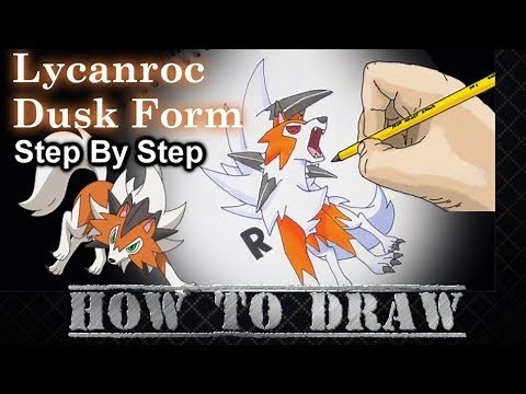 How To Draw Lycanroc Dusk Form Step By Step