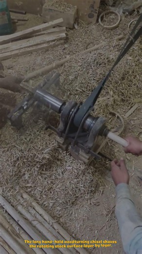 Classic 1.5 kW Belt-Driven Wood Lathe Machine Turns Timber Component #machine
