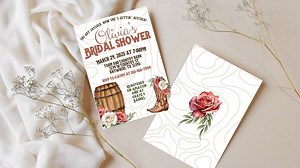 Country Bridal Shower Invitation | Editable Template | Customizable Invite | Western Chic Bridal Shower Invitation | Shower Invite - Etsy