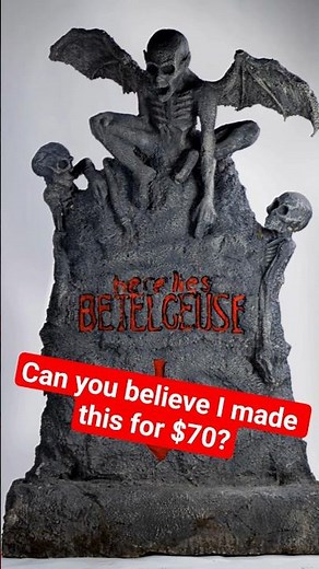 How I made a Beetlejuice tombstone for under $70 #halloween #decor #diycrafts