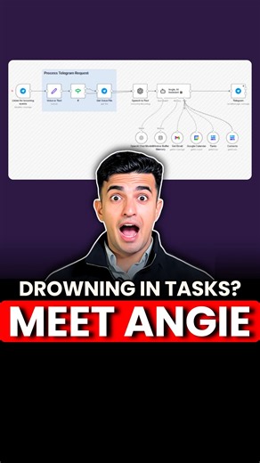 Yar Malik on Instagram: "AI Assistant in Telegram Stop switching between apps! This AI assistant named Angie handles your emails, calendar, tasks, and contacts through simple Telegram messages. BUILT WITH: - n8n (workflow automation) - OpenAI (speech-to-text & AI) - Telegram Bot API - Gmail, Google Calendar, Baserow FEATURES: Voice or text input Email summaries Calendar lookup Task management Contact search Comment "Angie" for the full step-by-step guide! 🔗 Access the AI Masterclass: https://ww