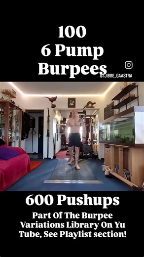 #16 100 6 Pump Burpees | 600 Pushups | 26:35 | Burpee Variations Library #dutchdestroyer