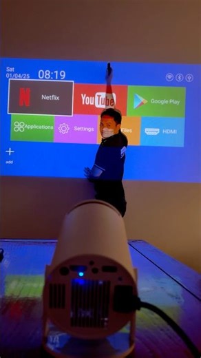 Watch movies anywhere at home with HY-300 Smart Projector