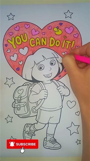 Color Dora | You Can Do It! 🎨🌈#ColorDora #DoraColoring #ColoringForKids #KidsShorts