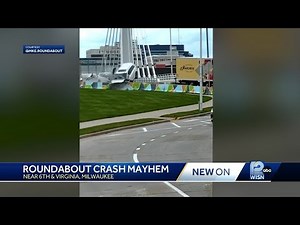 WATCH: Milwaukee roundabout going viral for reckless driving crashes caught on camera