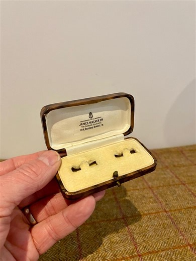Vintage Jewelry Box for Cufflinks. Antique Jewellery Box. Vintage Cufflinks Box, James Walker Jewellers, London - Etsy