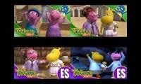 Mix of 4 videos from youtube : los backyardigans episodios english and spanish