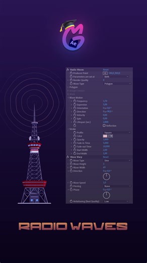 RADIO WAVES AFTER EFFECTS TUTORIAL #tutorial #motiongraphics #school #aftereffects #creative #animation #ae #motiondesign #motion #radio #radiohead #radioheadcreep
