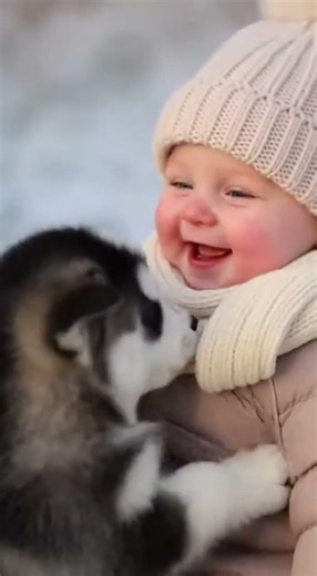 Adorable Moment | Baby Playing with Wolf Cubs #animals #aigenerated #aicontent