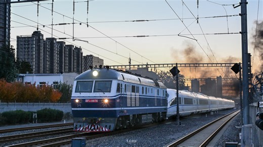 00127次 DF110076无火回送CRH380B离开北京东