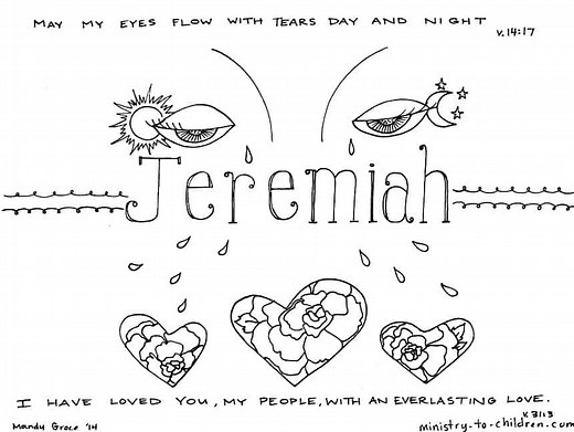 "Book of Jeremiah" Bible Coloring Page (free printable)
