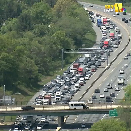 A fiery crash backed up the Inner Loop of the Beltway in Baltimore County >> https://on.wbaltv.com/3FFnynd | WBAL-TV 11 Baltimore