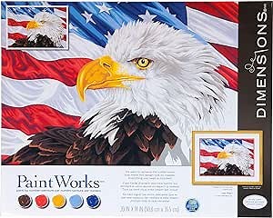 Amazon.com: Dimensions , Bald Eagle, PaintWorks Paint by Numbers Kit for Adults and Kids, 20'' x 14' : Toys & Games