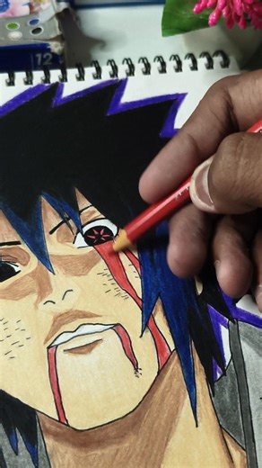 Drawing Sasuke Uchiha Heart with Skull Edit 💀