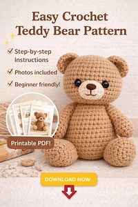 Modèle PDF ours en peluche • Peluche pour débutant à faire soi-même • Peluche douce à télécharger - Etsy France