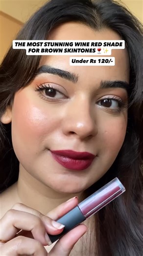 Naazneen Saiyed on Instagram: "Comment for link 🔗 . lipstick, cool toned red lipstick, insight cosmetics , transperproof glossy lipstick, brown shade, shades of brown, pack of 3 , maroon lipstick, brown lipstick swatch reel, instareel, explore, fyp, trending reels, Mac Red Lipstick, Transfer proof lipstick, smudge proof lipstick, red lipstick, Mac lipstick, Trending Instagram, red lipstick, cool toned red, red for every indian skin tone, red lipstick for brown skin, 300, under 300, lipstick swa