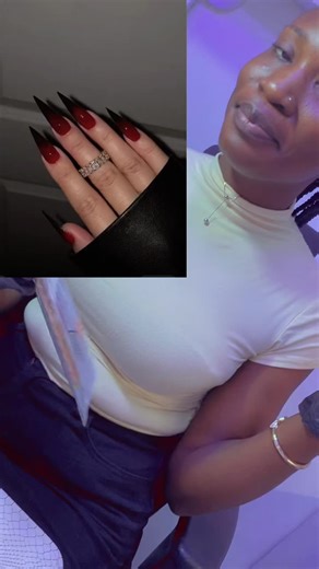 Black and Red Ombré Gel X Nails Tutorial