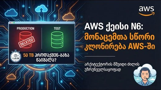 AWS ქეისი N6: მონაცემთა სწორი კლონირება AWS-ში, არქიტექტორის მშვიდი ძილის საწინდარია | Mikheil Kantaria