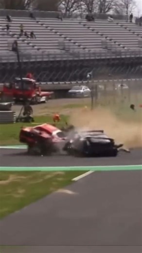 racingcrashesonly on Instagram: "Classic Ferrari Challenge During Race 1 of the Ferrari Challenge Europe Coppa Shell AM at Monza in 2025, a major crash unfolded on lap three in the braking zone of Turn 1. Four cars tangled, with the #100 Ferrari taking a heavy head-on hit into the barriers before spinning back onto the circuit and colliding with others in the pack. The crash prompted an immediate red flag as marshals and medical crews attended to the scene. One driver was transported to hospital