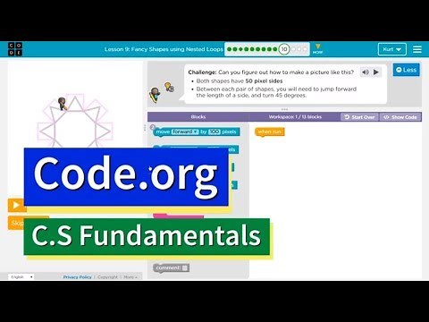 Code.org Course E Lesson 7.7 E Fancy Shapes using Nested Loops | Answers Explained | Part E