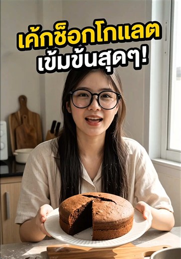 ขนมเค้กช็อคโกแลตหน้านิ่ม สูตรง่ายทำที่บ้าน
