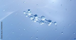 Adenine rotating molecular structure, 3d model of molecule, purine nucleobase, looped video