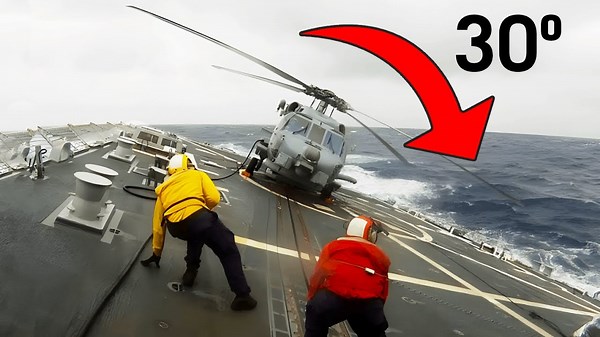 How Pilots Manage Helicopter Landings at Sea During Storms