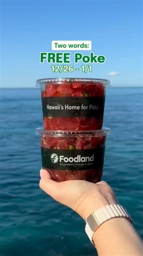 Foodland Hawaii on Instagram: "✨FREE poke is back and just in time to ring in the New Year🎉 Head over to our poke counter to get a pound of Ahi Poke, up to $13.99, for FREE with 500 Maika’i points. Offer ends January 1. Must be an enrolled Maika`i member to redeem points for Maika`i Rewards. Valid on ahi poke by the pound only. For more details, click the link in our bio or visit Foodland.com. #FoodlandHI #FoodlandPoke #MaikaiRewards #MaikaiMember #HawaiiFoodies HawaiiEats Poke"
