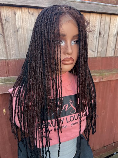 Full Lace Sister Locs Wig: Color 33 and 1 Highlight Kanekalon Dreads Unven Length - Etsy