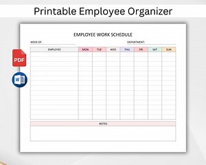 Employee Work Schedule. Printable Employee Time Sheet. Employee Weekly Schedule. Employee Work Schedule Template. Employee Organizer. PDF - Etsy Australia