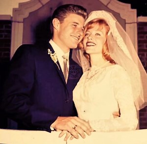 "David Nelson and his first wife, June Blair, were photographed on...