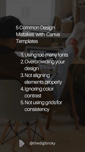 “5 Common Design Mistakes You Can Avoid with Canva Templates” 1. Using too many fonts ✔ 2. Overcrowding your design ✔ 3. Not aligning elements properly ✔ 4. Ignoring color contrast ✔ 5. Not using grids for consistency ✔ “Which mistake do you tend to make most?” @thedigibroky #digitalproducts #digitalmarketing #howtomakemoneyonlineforbeginners #digitalproductsforbeginners #creatorjourney #digitalbiztips #solopreneur #contentcreators | The Digi Broky