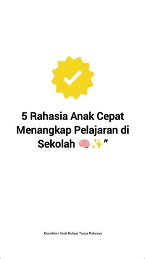 Parenting 7 : 5 Rahasia Anak Sukses - Wajib Tahu #tipsanakcerdas #parentinganak