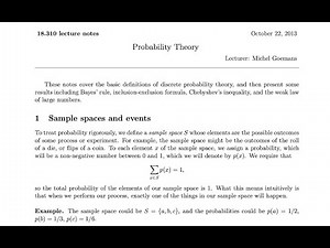 [MIT Open Course] Principles of Discrete Applied Mathematics -- Probability and Expected Value