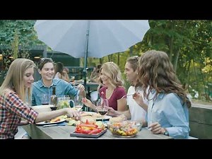 Stock Footage People Eating || Healthy || Friends