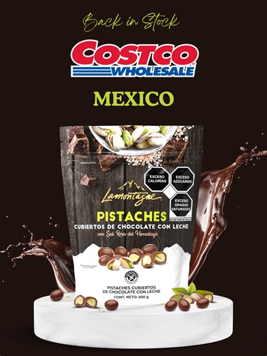 Milk Chocolate Pistachios are BACK at Costco Mexico! 🇲🇽🍫 Sweet, crunchy, and finished with pink Himalayan salt ✨ Run… don’t walk! #LamontagneChocolate #CostcoMexico #ChocolateLovers #Pistachios #CostcoFinds