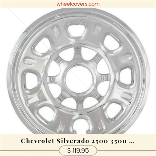 👀 Upgrade your ride's style game effortlessly! ✨ Transform your Chevrolet Silverado with these stunning Chrome Wheel Skins! Designed for 18” wheels from 2011-2021, these shiny hubcaps not only protect your wheels but also elevate your truck’s appearance to the next level. With a set of 4 for just $119.95, you’ll be turning heads at every stoplight! 🚗💨 Feel the confidence and joy of a complete makeover that fits into your lifestyle seamlessly. Don't wait until the rubber meets the road to stan