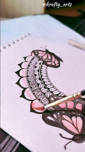 Draw with me 😍 easy butterfly mandala art🦋#aesthetic #drawing #painting #mandala #shorts #trending