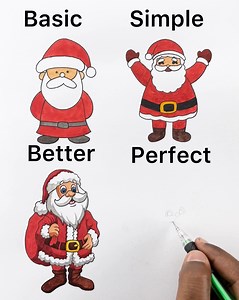 416K views · 1.9K reactions | Christmas Special Santa Claus Drawing - Basic vs Perfect #drawingtutorial #Christmas | Did you know? | Facebook