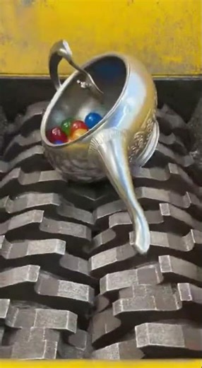 Shredder vs Metal Pot Full of Marbles 😳🔥