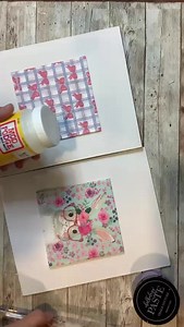 26K views · 356 reactions | DT Spring busted canvas project. A friend gave me this darling spring bunny napkin with pink glasses! You’ll need a stretched canvas and a flat canvas from DT, another napkin with a background pattern on it, a coordinating paint color, modpodge anf a paintbrush. I use parchment paper when ironing to protect my iron. Enjoy! #diyspringdecor | The Chalk Creative Workshop | Facebook