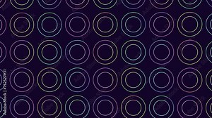 Circular pattern of purple and blue circles on a dark background forms a seamless design, creating a visually pleasing and colorful image
