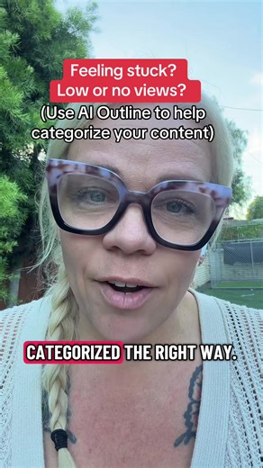 Tutorial included: Use AI outline tool to help you write scripts when filling stuck in low views or if you are creating without a direction. AI gives you a script format and structure and a series of keywords that will help you get seen and categorized don’t sleep on this great tool.