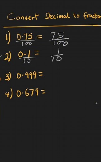 How to convert Decimals to fractions Maths with Mr.JN #maths #mathtricks #math #decimal #fractions