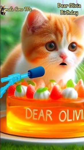 DEAR OLIVIA BIRTHDAY | HAPPY BIRTHDAY SONG WITH NAMES | Adorable Cute Cat 😺 #cat #happybirthday